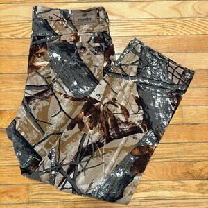 Vintage Wrangler Camo Double Knee Denim Jeans Size 38x30 100% Cotton RealTree